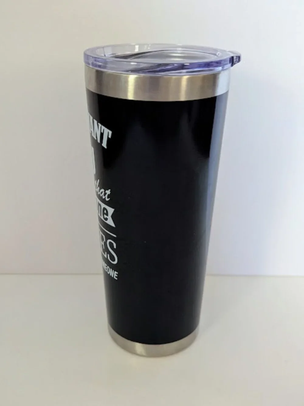 Funny Sarcastic Someone Cares Black Stainless Steel Tumbler with Lid